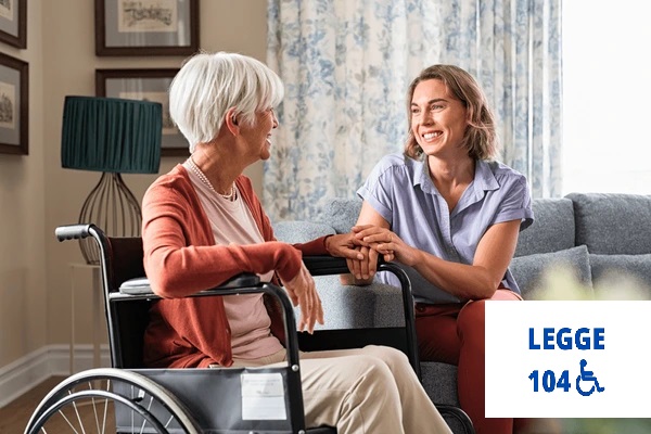 Cavergiver che assiste famialiare disabile