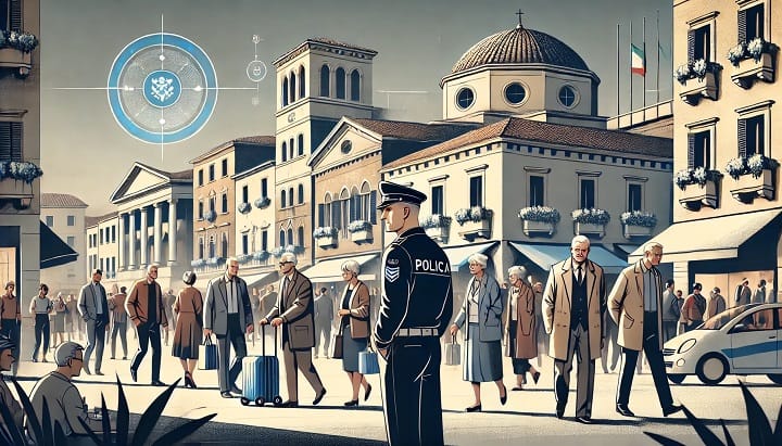 polizia sorveglia piazza