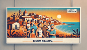 famiglia sorridente e il panorama caratteristico siciliano