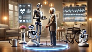 robot che si prendono cura degli anziani