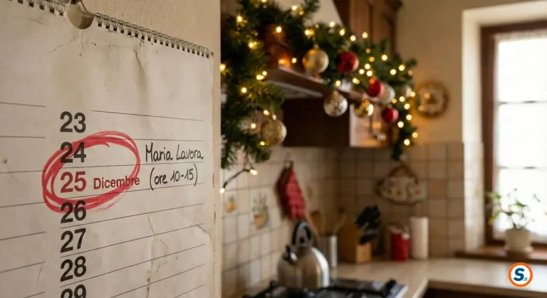 Calendario con giorni festivi segnati per la gestione turni badante.