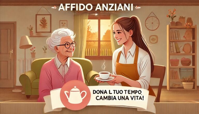 Una giovane volontaria a casa di una signora anziana