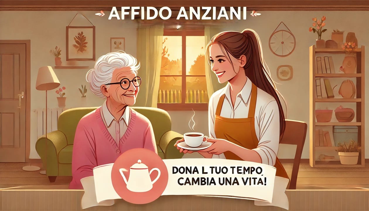 Una giovane volontaria a casa di una signora anziana