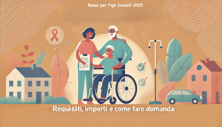 Figlio in carrozina con che si abbraccia con la mamma e il nonno, felici per il Bonus per Figli Disabili 2025