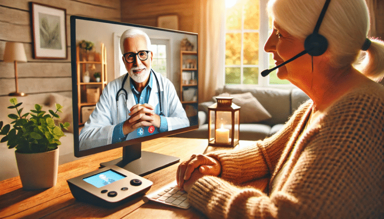Un medico in Videochiamata con una signora anziana