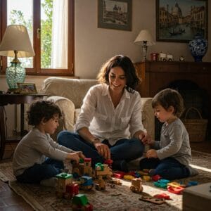 madre single e bambini piccoli