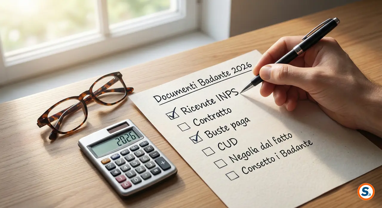 Checklist documenti fiscali per detrazioni colf e badanti 2026 con calcolatrice.