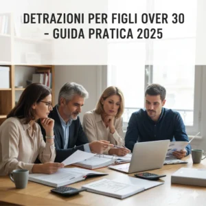 Famiglia che consulta documenti fiscali: detrazioni per figli over 30